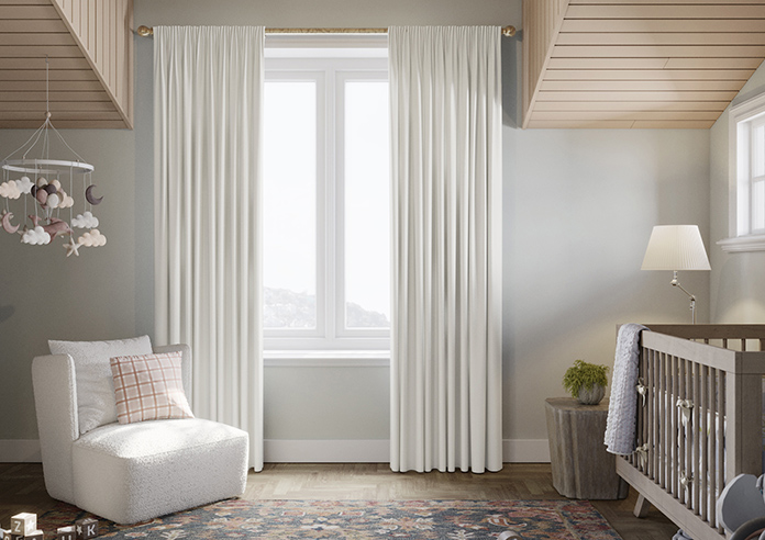Harris, White Cotton - Made to Measure Curtains - Image 3